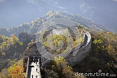 Great Wall of China. Mutianyu. Stock Photo